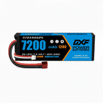 DXF 2S 7.4V 7200mAh 120C Hardcase LiPo Battery with 10AWG Deans for 1/10 1/8 RC Cars, Trucks, Buggies (2 & 4 Pack Available)