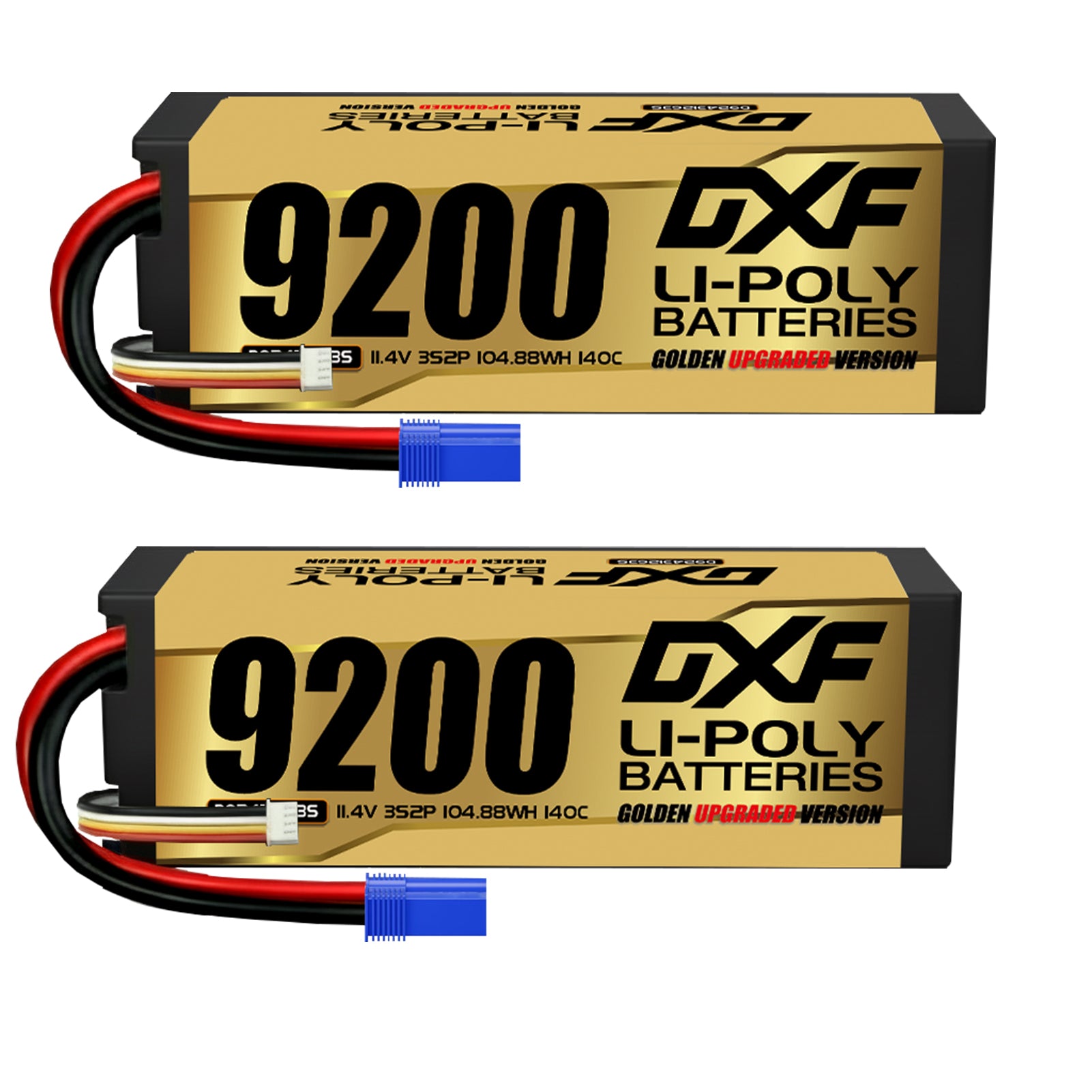 DXF 3S 11.4V 9200mAh 140C Hardcase LiPo Battery with 10AWG EC5 for 1/8 1/10 RC Cars, Boats, Trucks (1-6 Pack Available)