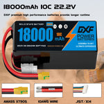 DXF SEMI-SOLID 6S 22.2V 18000mAh 10C Soft Case LiPo Battery with 8AWG Wire for UAVs & Drones (1-6 Pack)