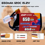 DXF 4S 15.2V 650mAh 120C LiPo Battery for FPV Micro Drones (PH2.0 / JST / XT30 / SM / XT60 / EC5 / XT90 Options)