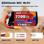 DXF LiPo Battery 5S 18.5V 2200mAh 110C with PH2.0 / JST / XT30 / SM / XT60 / EC5 / XT90 for FPV Drone Whoop Micro Racing