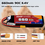 DXF 3S 11.4V 550mAh 100C LiPo Battery for FPV Micro Drones (PH2.0 / JST / XT30 / SM / XT60 / EC5 / XT90 Options)
