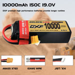 DXF Lipo Battery 5S HV 19.0V 10000mAh 150C GoldSeries Graphene Softcase with EC5 / T / TRX / XT60 / XT90 / XT150 / Q8s Plug for RC 1/8 1/10 Buggy Truck Car Off-Road Drone