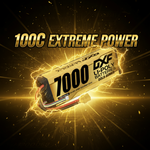 DXF 4S 14.8V 7000mAh 100C Hardcase LiPo Battery with 10AWG XT90 for 1/8 1/10 RC Cars, Trucks, Buggies (1/2 Pack Available)