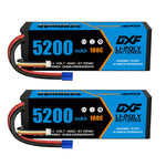 DXF 3S 11.1V 5200mAh 100C Hardcase LiPo Battery with 10AWG EC5 for 1/8 1/10 RC Cars, Trucks, Buggies (1-6 Pack Available)