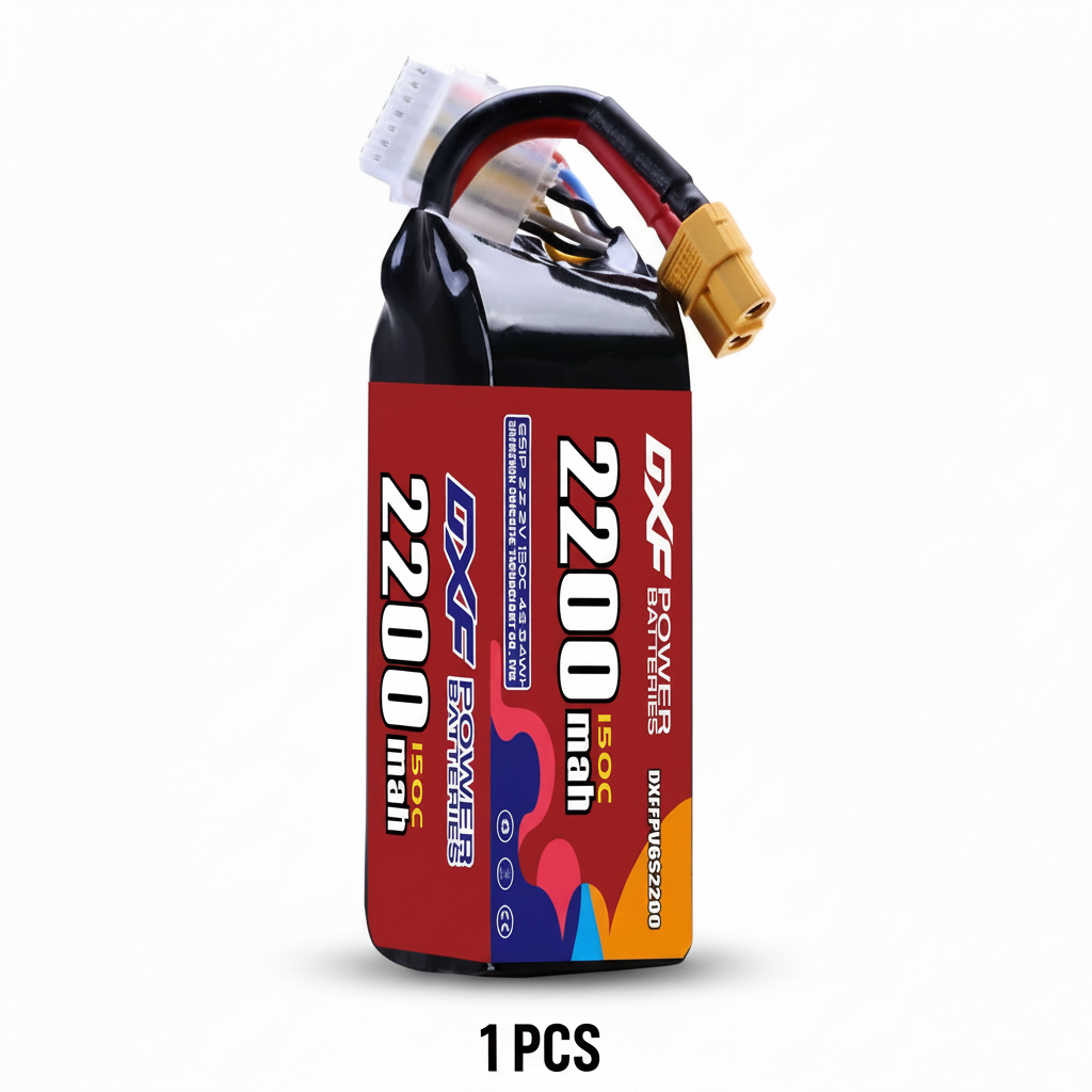 DXF 6S 22.2V 2200mAh 150C Graphene Softcase LiPo Battery with XT60 & 12AWG Wire (1-6 Pack)