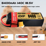 DXF LiPo Battery 5S 18.5V 8400mAh 140C Graphene Softcase with EC5 / T / TRX / XT60 / XT90 / XT150 / Q8s Plug for RC 1/8 1/10 Buggy Truck Car Off-Road Drone