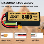 DXF LiPo Battery 6S 22.2V 8400mAh 140C Graphene Softcase with EC5 / T / TRX / XT60 / XT90 / XT150 / Q8s Plug for RC 1/8 1/10 Buggy Truck Car Off-Road Drone