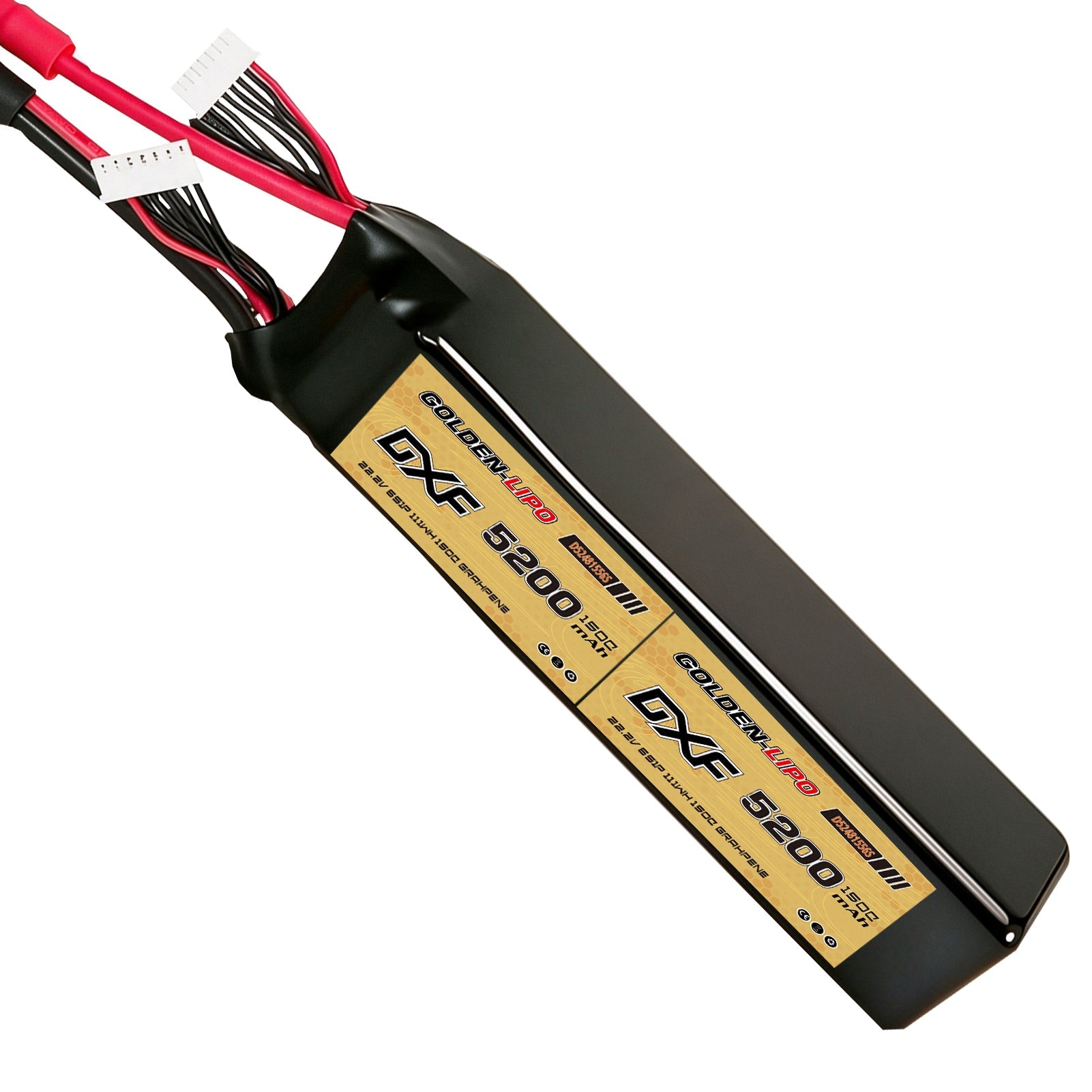 DXF Lipo Battery 12S 44.4V 5200mAh 150C GoldSeries Graphene Softcase with EC5 / T / TRX / XT60 / XT90 / XT150 / Q8s Plug for RC 1/8 1/10 Buggy Truck Car Off-Road Drone