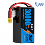 DXF 6S 22.2V 30000mAh 100C Soft Case LiPo Battery with 8AWG Wire for Toy Cars, Boats, UAVs & Drones (1-6 Pack)