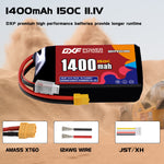 DXF 3S 11.1V 1400mAh 150C LiPo Battery for FPV Micro Drones (PH2.0 / JST / XT30 / SM / XT60 / EC5 / XT90 Options)