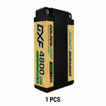 DXF 2S 7.6V 4800mAh 140C Shorty Hardcase LiPo Battery with 5mm Bullet to Deans T-Plug for 1/10 RC Buggies, Cars (1-6 Pack Available)