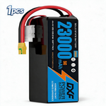 DXF SEMI-SOLID 12S 44.4V 23000mAh 5C Soft Case LiPo Battery with 8AWG Wire for UAVs & Drones (1-6 Pack)