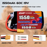 DXF LiPo Battery 5S HV 19.0V 1550mAh 60C with PH2.0 / JST / XT30 / SM / XT60 / EC5 / XT90 for FPV Drone Whoop Micro Racing