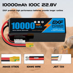DXF 6S 22.8V 10000mAh 100C Soft Case LiHV Battery with 8AWG Wire for Toy Cars, Boats, UAVs & Drones (1-6 Pack)