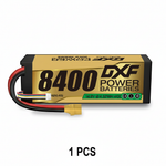DXF 4S 14.8V 8400mAh 140C Graphene Hardcase LiPo Battery with XT90 & 10AWG Wire for RC Cars (1-6 Pack)