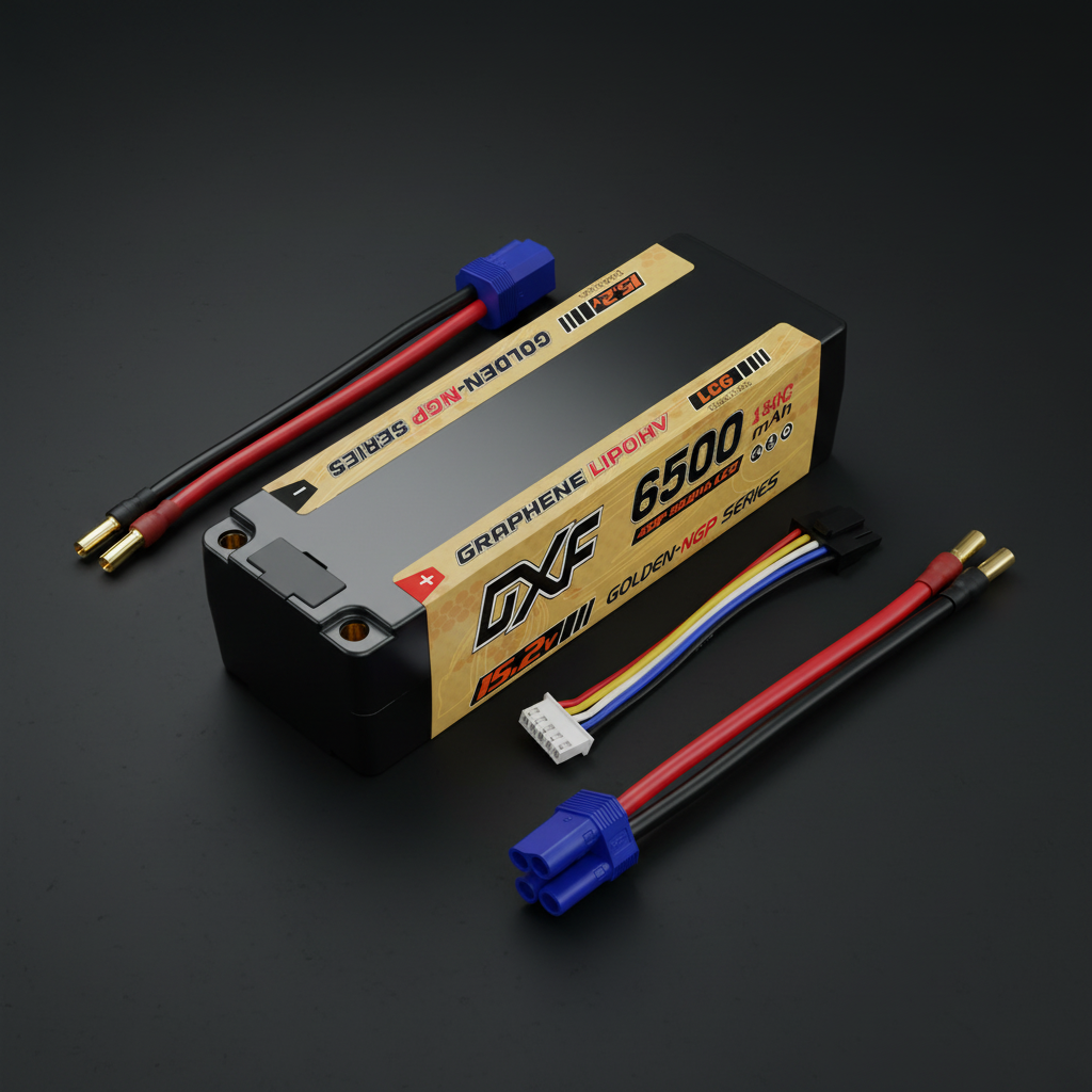 DXF GOLDEN-NGP 4S HV 15.2V 6500mAh 150C Graphene LCG Hardcase LiPo with 5mm to XT90 & 10AWG Wire (1-6 Pack)