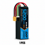 DXF 6S 22.2V 5200mAh 80C Softcase LiPo Battery with XT90 & 10AWG Wire for 1/8 RC Cars (1-6 Pack)