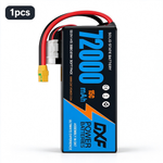 DXF SEMI-SOLID 14S 53.9V 72000mAh 15C Soft Case LiPo Battery with 8AWG Wire for Toy Cars, Boats, UAVs & Drones (1-6 Pack)