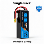 DXF 6S 22.2V 8000mAh 100C Soft Case LiPo Battery with 10AWG Wire for RC Cars, Trucks, Boats & Drones (1-6 Pack)