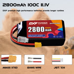 DXF 3S 11.1V 2800mAh 100C LiPo Battery for FPV Micro Drones (PH2.0 / JST / XT30 / SM / XT60 / EC5 / XT90 Options)