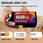 DXF 3S 11.1V 1550mAh 100C LiPo Battery for FPV Micro Drones (PH2.0 / JST / XT30 / SM / XT60 / EC5 / XT90 Options)