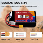 DXF 3S 11.4V 650mAh 150C LiPo Battery for FPV Micro Drones (PH2.0 / JST / XT30 / SM / XT60 / EC5 / XT90 Options)