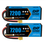 DXF BLUE Series 3S 11.1V 7200mAh 80C Hardcase LiPo Battery with EC5 Plug for 1/8 1/10 RC Car Truck (1-6 Pack)