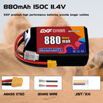 DXF 3S 11.4V 880mAh 150C LiPo Battery for FPV Micro Drones (PH2.0 / JST / XT30 / SM / XT60 / EC5 / XT90 Options)