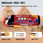 DXF 5S 19.0V 380mAh 90C LiPo Battery for FPV Micro Drones (PH2.0 / JST / XT30 / SM / XT60 / EC5 / XT90 Options)