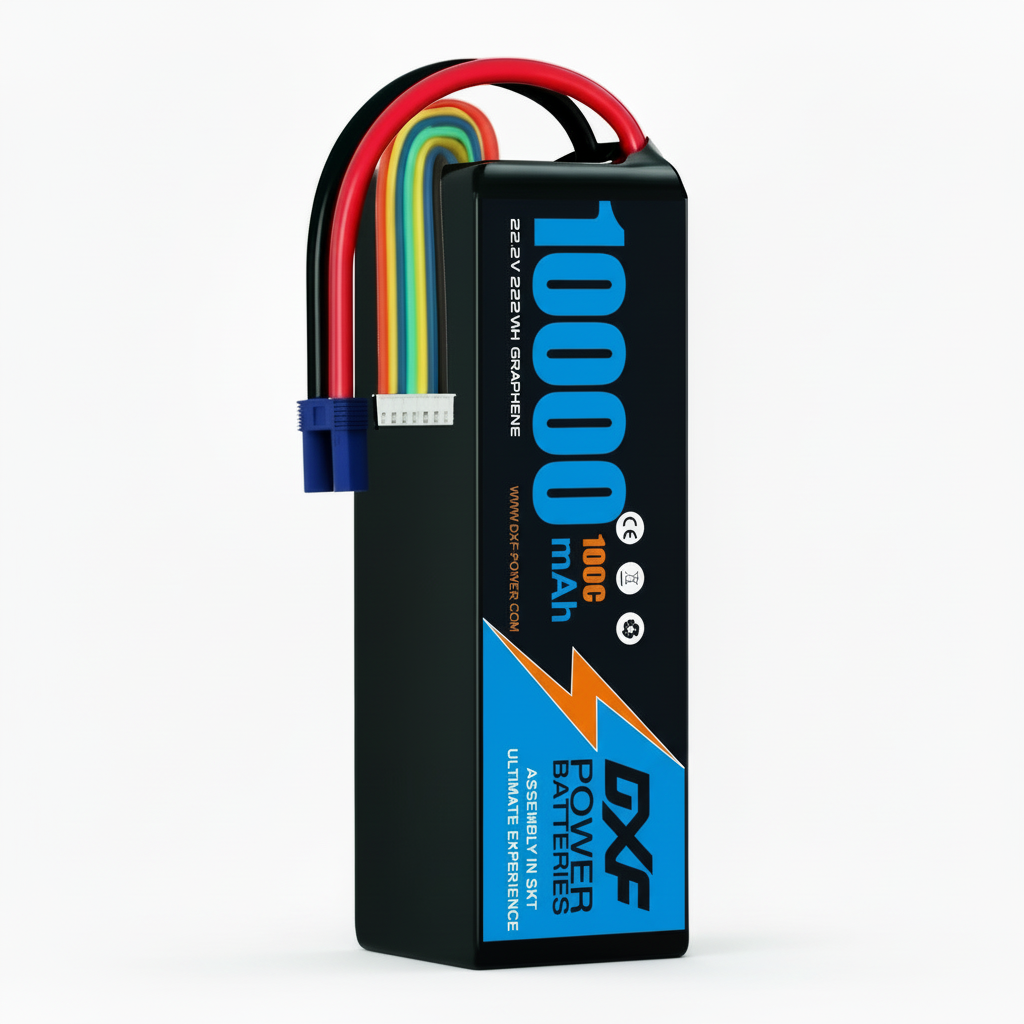 DXF 6S 22.2V 10000mAh 100C Softcase LiPo Battery with 10AWG EC5 for 1/8 RC Cars, Trucks, Buggies, Truggies (1-6 Pack Available)