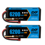 DXF 3S 11.1V 6200mAh 80C Graphene Hardcase LiPo Battery with Deans/T-Plug & 10AWG Wire (1-6 Pack)