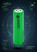 LG MJ1 INR18650-MJ1 3500mAh 10A Li-ion Battery for E-Bikes, Flashlights & DIY Battery Packs (1-100 PCS)