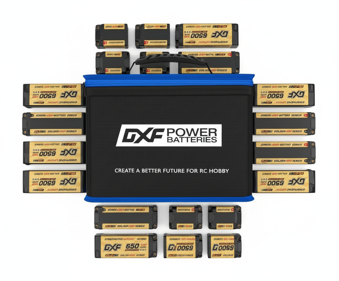 DXF LiPo Battery Fireproof Safety Bag - Charging & Storage Guard with Double Zipper (1-6 Pack Options Available)