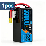 DXF SEMI-SOLID 14S 51.8V 33000mAh 5C Soft Case LiPo Battery with 8AWG Wire for Toy Cars, Boats, UAVs & Drones (1-6 Pack)