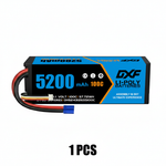 DXF 3S 11.1V 5200mAh 100C Hardcase LiPo Battery with 10AWG EC5 for 1/8 1/10 RC Cars, Trucks, Buggies (1-6 Pack Available)