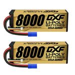 DXF 3S 11.4V 8000mAh 140C Graphene Hardcase LiPo Battery with EC5 Plug for 1/8 1/10 RC Cars, Trucks, Buggies (1-6 Pack Available)