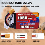 DXF 6S 22.2V 1400mAh 150C LiPo Battery for FPV Micro Drones (PH2.0 / JST / XT30 / SM / XT60 / EC5 / XT90 Options)