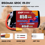 DXF 5S 19.0V 850mAh 120C LiPo Battery for FPV Micro Drones (PH2.0 / JST / XT30 / SM / XT60 / EC5 / XT90 Options)