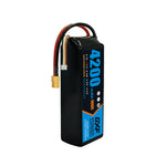 DXF 3S 11.1V 4200mAh 100C Softcase LiPo Battery with XT60 & 12AWG Wire for RC Boats, Cars, Toy Cars & Aircraft Models FPV (1-6 Pack)