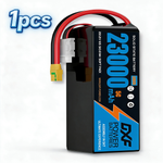 DXF SEMI-SOLID 6S 22.2V 23000mAh 5C Soft Case LiPo Battery with 8AWG Wire for Toy Cars, Toy Boats, UAVs & Drones (1-6 Pack)