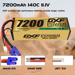 DXF LiPo Battery 3S 11.1V 7200mAh 140C Graphene Hardcase Gold with EC5 / T / TRX / XT60 / XT90 / XT150 / Q8s Plug for RC 1/8 1/10 Buggy Truck Car Off-Road Drone