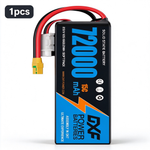 DXF 6S 23.1V 72000mAh 15C Soft Case LiPo Battery with 8AWG Wire for Toy Cars, Boats, UAVs & Drones (1-6 Pack)