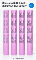 Samsung INR18650-30Q 3000mAh 15A Li-ion Battery for Power Tools, Flashlights, RC & DIY Battery Packs (1-100 PCS)