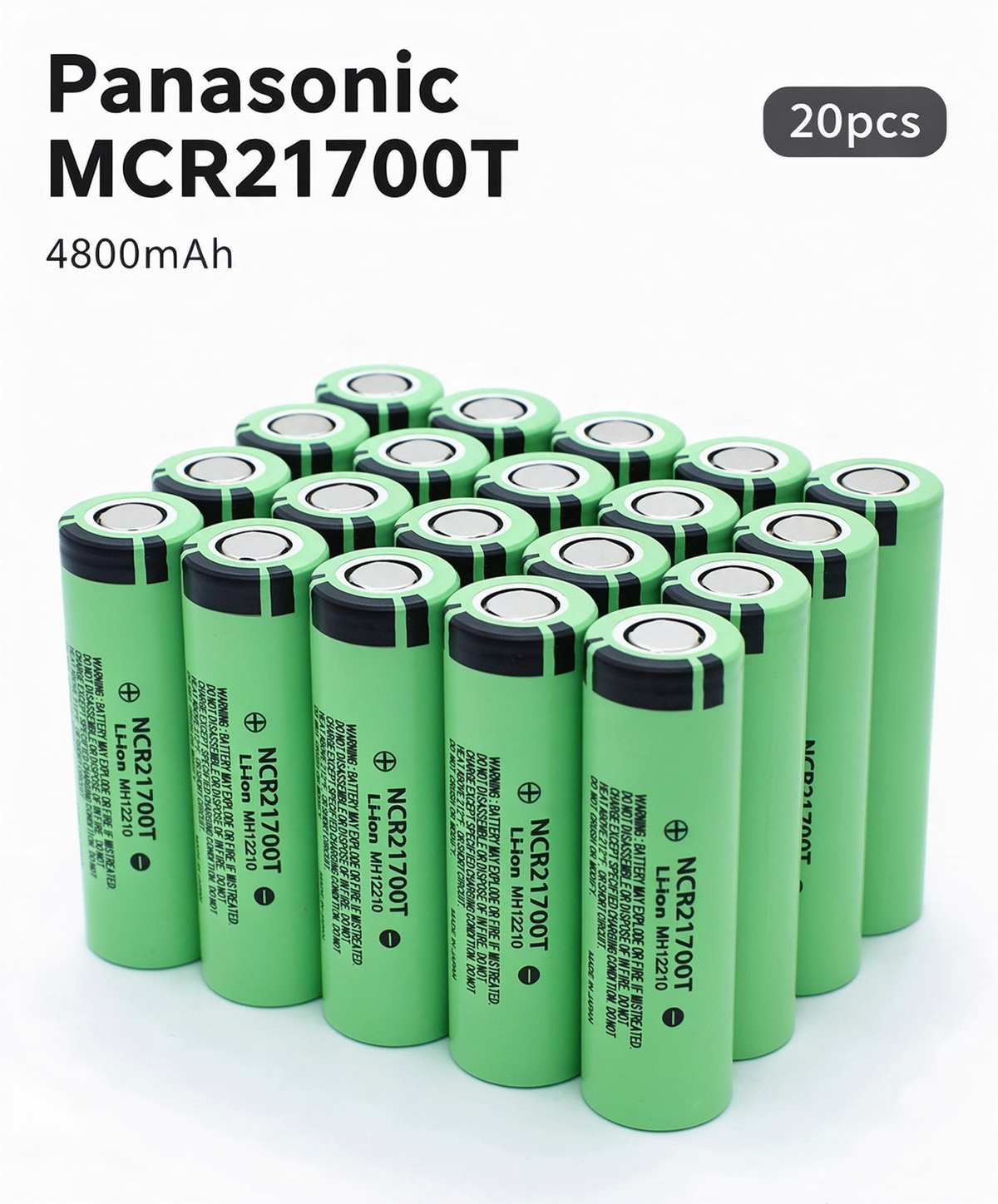 Panasonic NCR21700T 4800mAh 12A Li-ion Battery for Power Tools, E-Bikes & DIY Battery Packs (1-100 PCS)