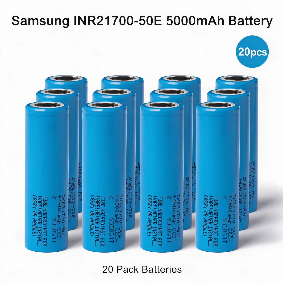 Samsung INR21700-50E 5000mAh 9.8A Li-ion Battery for E-Bikes, Flashlights & DIY Battery Packs (1-100 PCS)