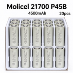 Molicel INR21700-P45B 4500mAh 45A Li-ion Battery for Power Tools, E-Bikes & DIY Battery Packs (1-100 PCS)