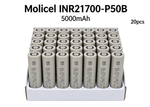Molicel INR21700-P45B 4500mAh 45A Li-ion Battery for Power Tools, E-Bikes & DIY Battery Packs (1-100 PCS)