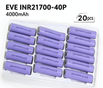 EVE INR21700-40P 4000mAh 40A Li-ion Battery for Power Tools, E-Bikes & DIY Battery Packs (1-100 PCS)