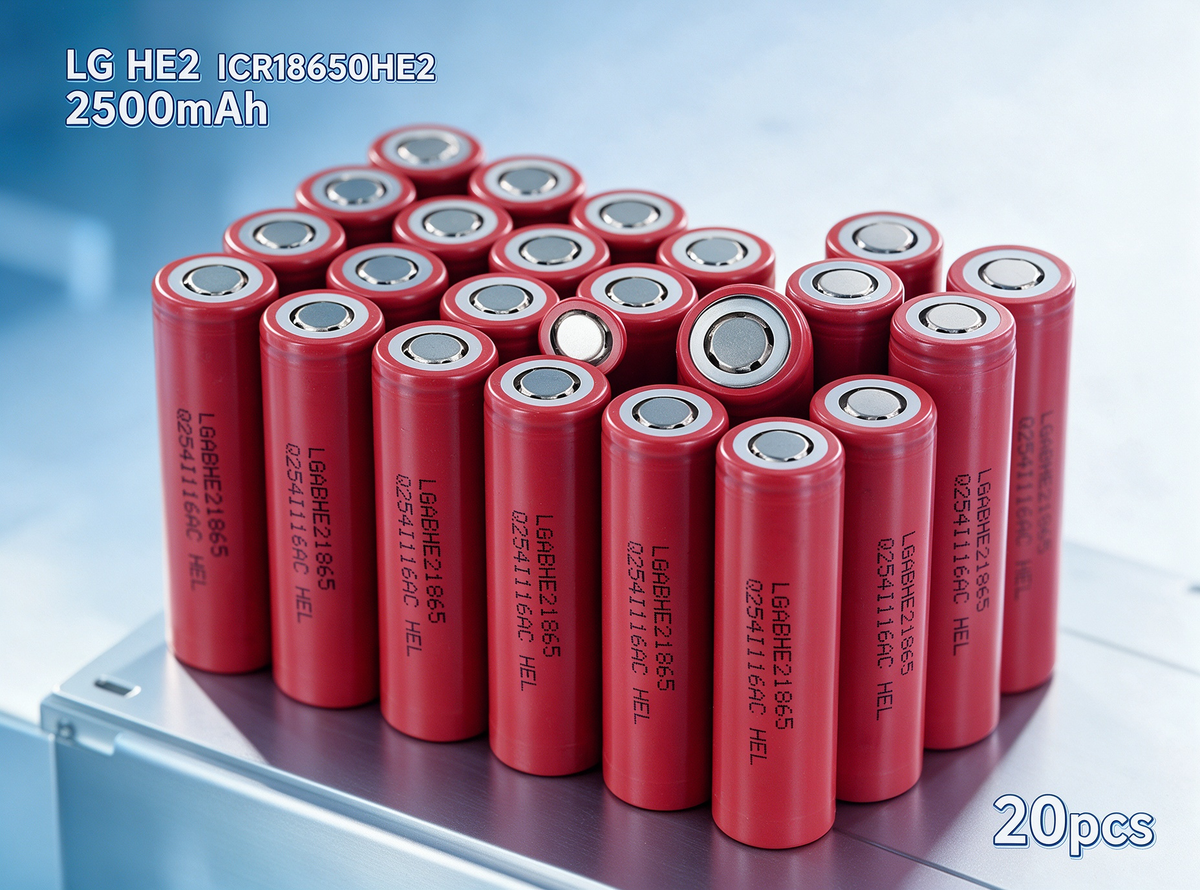LG HE2 ICR18650HE2 2500mAh 20A Li-ion Battery for Power Tools, Flashlights & DIY Battery Packs (1-100 PCS)